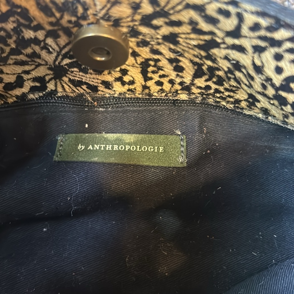 Anthropologie Tara Suede Leather Clutch Crossbody Bag - Picture 3 of 5